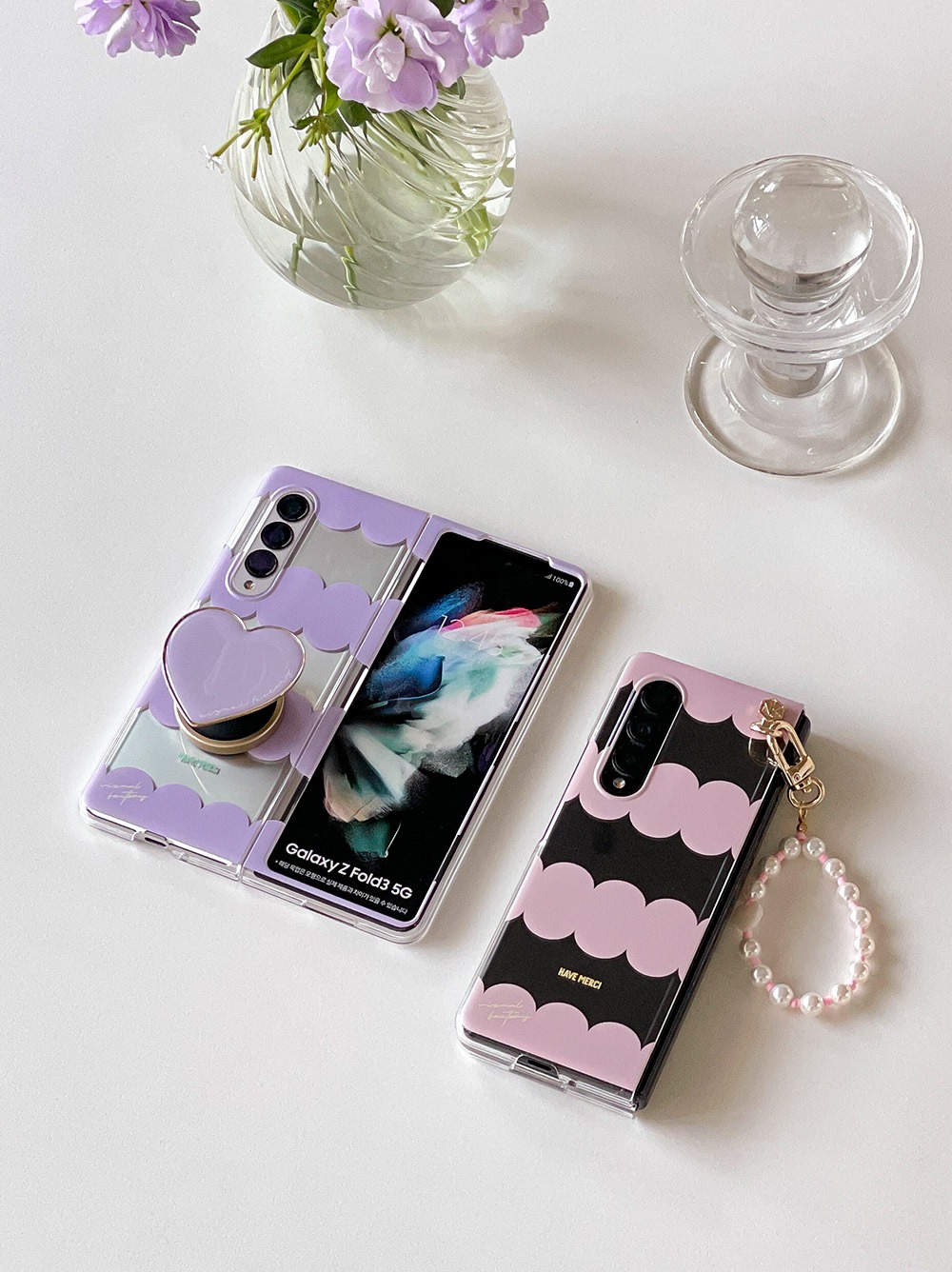 갤럭시Z폴드3 컬렉션 쁘띠라인 핑크&amp;라이트퍼플